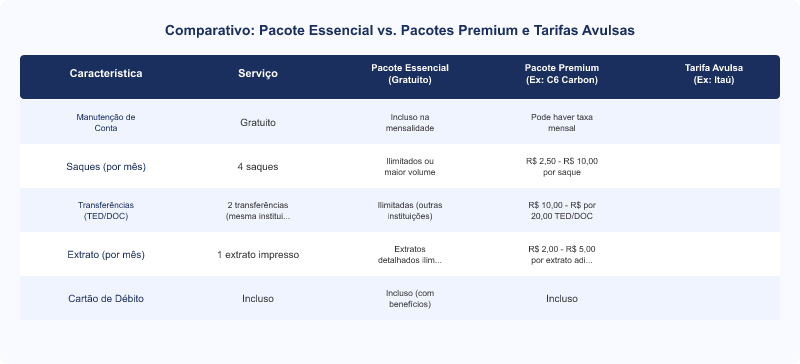 Diagrama técnico: Pacote de Serviços Essenciais Gratuito: Direitos do Consumidor na Resolução CMN 3.518